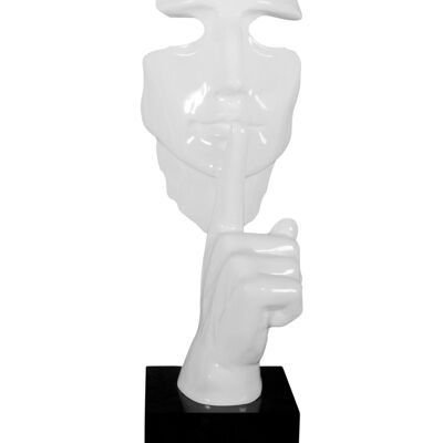 ADM - Sculpture en résine 'Visage d'homme abstrait' - Couleur blanche - 48 x 16 x 14 cm