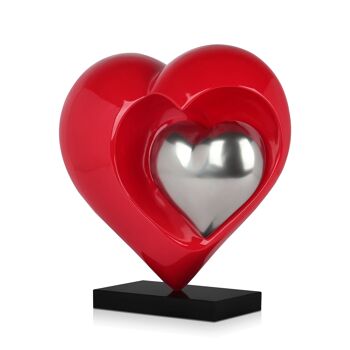 ADM - Sculpture en résine 'Coeurs' - Couleur rouge - 45 x 45 x 20 cm 2