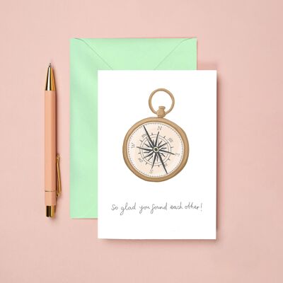 Kompass-Verlobungskarte | Hochzeitskarte | Verlobungskarte