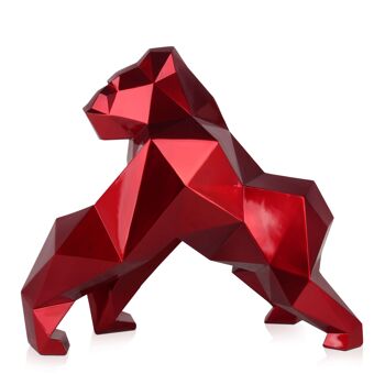 ADM - Sculpture en résine 'Gorille à Facettes' - Couleur rouge - 44 x 24 x 49 cm 7