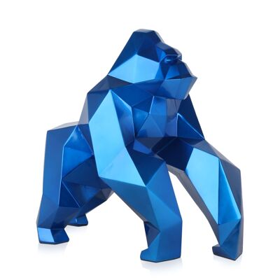 ADM - Escultura de resina 'Gorilla Facetado' - Color Azul - 44 x 24 x 49 cm