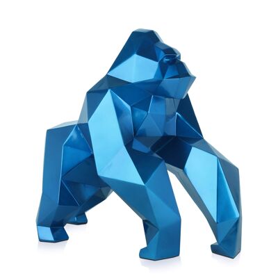 ADM - Escultura de resina 'Gorila facetado' - Color azul - 44 x 24 x 49 cm