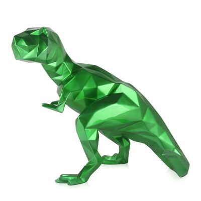 ADM - 'Faceted T-Rex' resin sculpture - Green color - 44 x 38 x 50 cm
