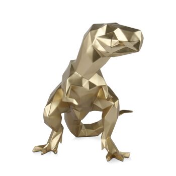 ADM - Sculpture en résine 'T-Rex à facettes' - Couleur or - 44 x 38 x 50 cm 8