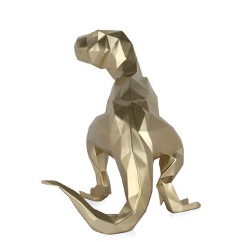 ADM - Sculpture en résine 'T-Rex à facettes' - Couleur or - 44 x 38 x 50 cm 10