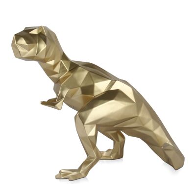 ADM - Scultura in resina 'T-Rex sfaccettato' - Colore Oro - 44 x 38 x 50 cm