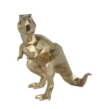 ADM - Sculpture en résine 'T-Rex à facettes' - Couleur or - 44 x 38 x 50 cm 2
