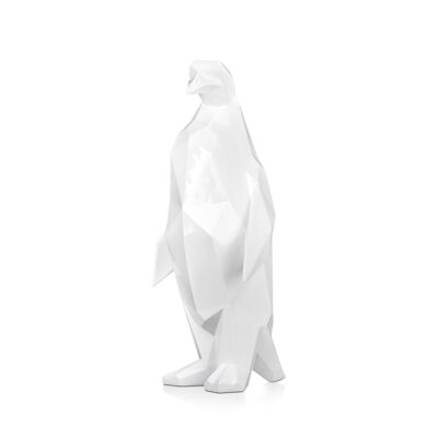 ADM - Scultura in resina grande 'Pinguino' - Colore Bianco - 50 x 22 x 19 cm
