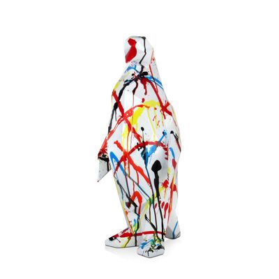 ADM – Große Harzskulptur „Pinguin“ – Mehrfarbig – 50 x 22 x 19 cm