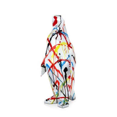 ADM - Scultura in resina grande 'Pinguino sfaccettato' - Colore Multicolore - 50 x 22 x 19 cm
