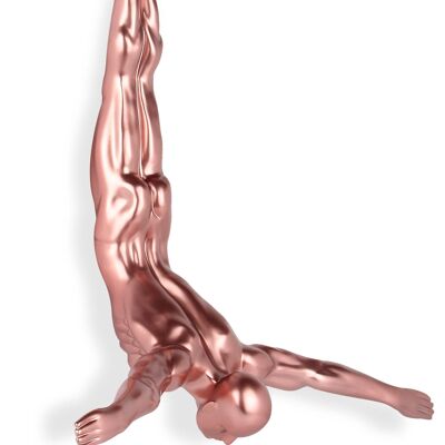 ADM - Grande sculpture en résine 'Plongeur' - Couleur cuivre - 55 x 55 x 16 cm