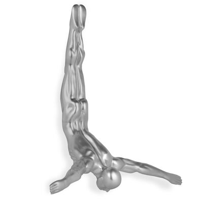 ADM - Sculpture en résine 'Plongeur' - Coloris Argent - 55 x 55 x 16 cm