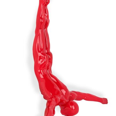 ADM - Grande sculpture en résine 'Plongeur' - Couleur rouge - 55 x 55 x 16 cm