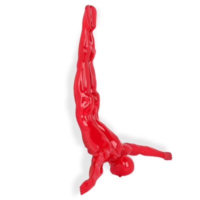 ADM - Sculpture en résine 'Plongeur' - Coloris Rouge - 55 x 55 x 16 cm