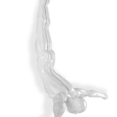 ADM - Grande sculpture en résine 'Plongeur' - Couleur blanche - 55 x 55 x 16 cm