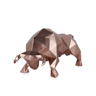 ADM - Harzskulptur 'Faceted Bull' - Kupferfarbe - 25 x 48 x 23 cm