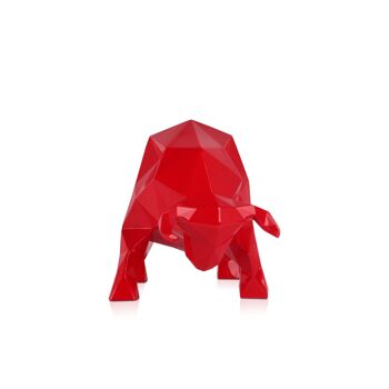 ADM - Sculpture en résine 'Taureau à facettes' - Couleur rouge - 25 x 48 x 23 cm 7