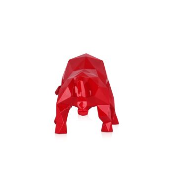 ADM - Sculpture en résine 'Taureau à facettes' - Couleur rouge - 25 x 48 x 23 cm 9
