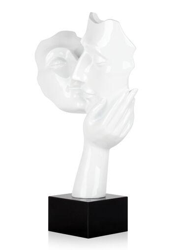 ADM - Sculpture en résine 'Baiser entre amants' - Couleur blanche - 50 x 27 x 14 cm 9