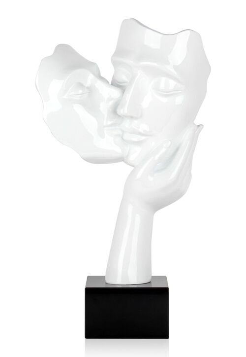 ADM - Scultura in resina 'Bacio tra amanti' - Colore Bianco - 50 x 27 x 14 cm