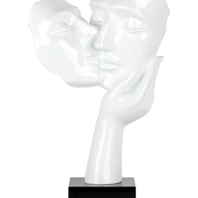 ADM - Sculpture en résine 'Baiser entre amants' - Couleur blanche - 50 x 27 x 14 cm