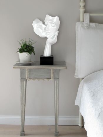 ADM - Sculpture en résine 'Baiser entre amants' - Couleur blanche - 50 x 27 x 14 cm 5
