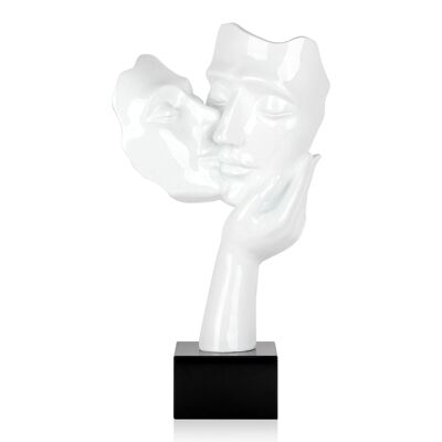 ADM - Escultura de resina 'Beso entre amantes' - Color blanco - 50 x 27 x 14 cm