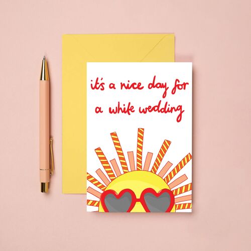White Wedding Greeting Card | Fun Summer Wedding Card