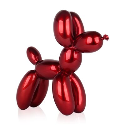 ADM - Sculpture en résine 'Chien Ballon' - Couleur Rouge Métallisé - 46 x 50 x 18 cm