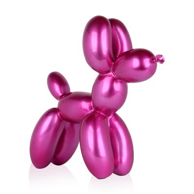 ADM - Sculpture en résine 'Chien Ballon' - Couleur Fuchsia Métallisé - 46 x 50 x 18 cm