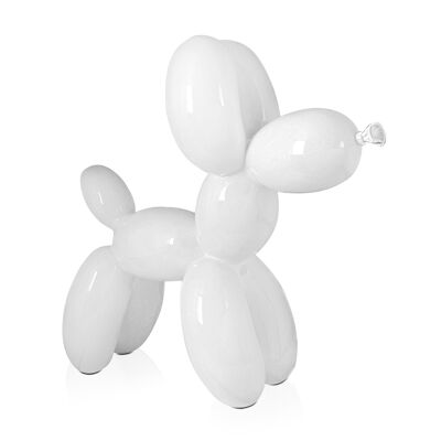 ADM - Escultura de resina 'Perro globo' - Color blanco - 46 x 50 x 18 cm