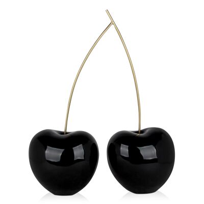ADM - Gran escultura de resina 'Large double cherries' - Color negro - 68 x 53 x 24 cm