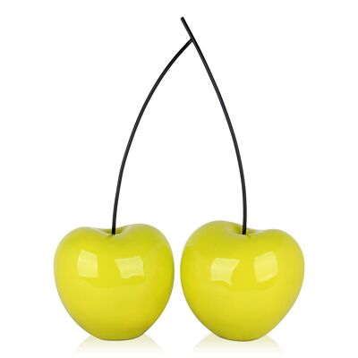 ADM - Gran escultura de resina 'Large double cherries' - Color amarillo - 68 x 53 x 24 cm
