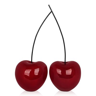 ADM - Scultura in resina grande 'Ciliegie doppie grandi' - Colore Bordeaux - 68 x 53 x 24 cm