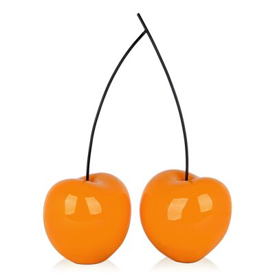 ADM - Gran escultura de resina 'Large double cherries' - Color naranja - 68 x 53 x 24 cm