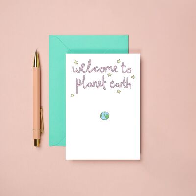 Planet Earth Greeting Card | New Baby Greeting Card | Unisex