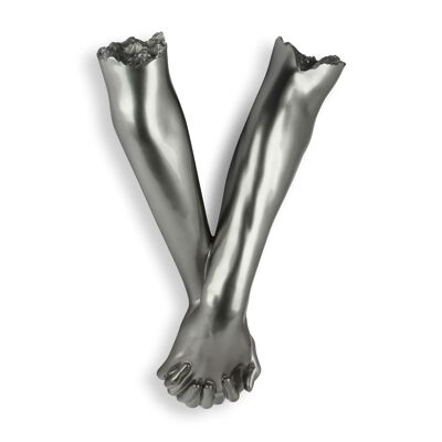 ADM - Sculpture en résine 'Ensemble pour toujours' - Couleur Anthracite - 55 x 38 x 13 cm
