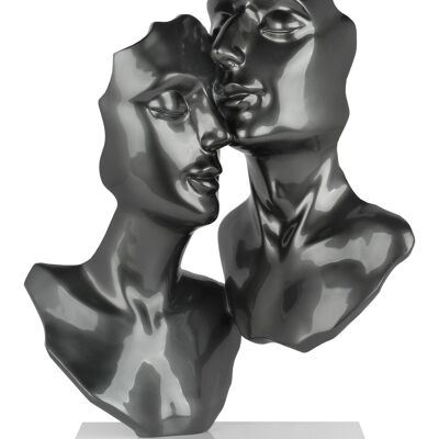 ADM - Escultura de resina 'Amantes' - Color antracita - 57 x 42 x 16 cm