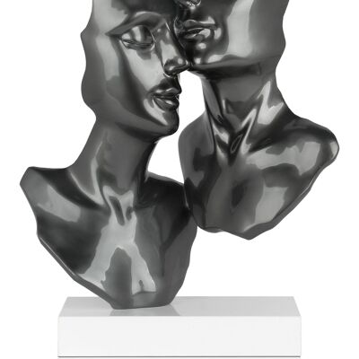 ADM - Escultura de resina 'Amantes' - Color antracita - 57 x 42 x 16 cm