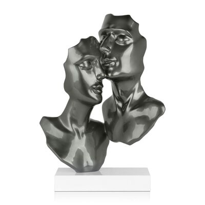 ADM - Sculpture en résine 'Lovers' - Coloris Anthracite - 57 x 42 x 16 cm