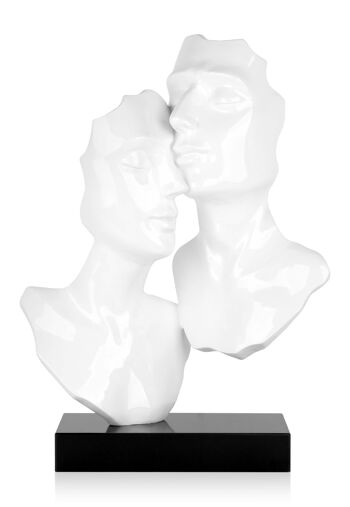 ADM - Sculpture en résine 'Lovers' - Couleur blanche - 57 x 42 x 16 cm 6