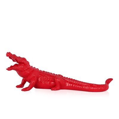 ADM - Sculpture en résine 'Crocodile' - Couleur rouge - 22 x 17 x 58 cm