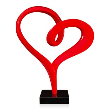 ADM - Grande sculpture en résine 'Coeur' - Couleur rouge - 73 x 61 x 26 cm 6