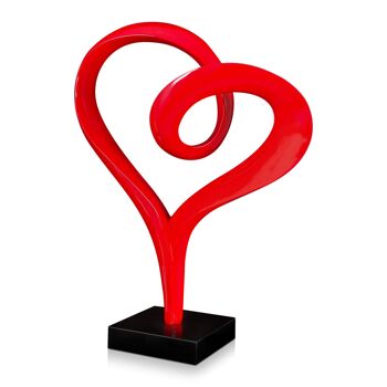 ADM - Grande sculpture en résine 'Coeur' - Couleur rouge - 73 x 61 x 26 cm 7