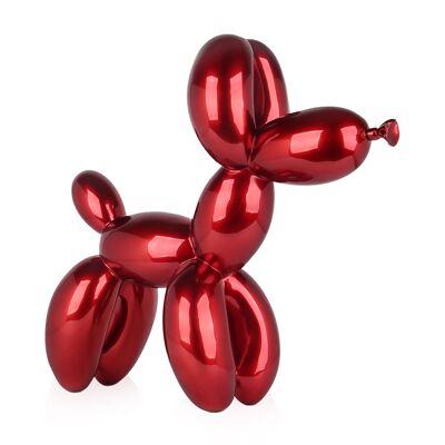 ADM - Grande sculpture en résine 'Chien gros ballon' - Couleur miroir rouge - 62 x 64 x 23 cm