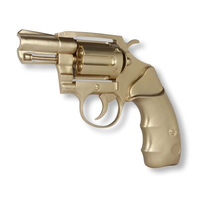 ADM – Große Harzskulptur „Gun“ – Goldfarbe – 46 x 68 x 7 cm