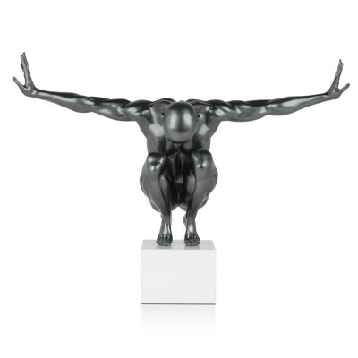 ADM - Grande sculpture en résine 'Equilibrium' - Couleur anthracite - 59 x 80 x 31 cm