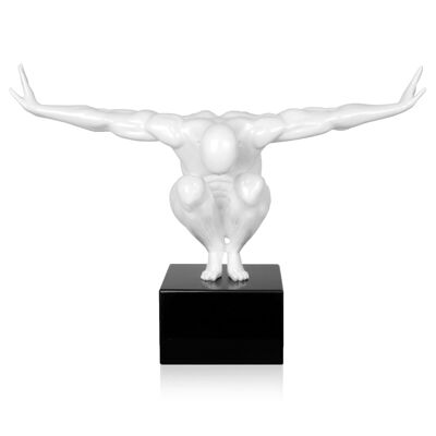 ADM - Scultura in resina grande 'Equilibrio' - Colore Bianco - 59 x 80 x 31 cm