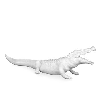 ADM - Grande sculpture en résine 'Grand crocodile' - Couleur blanche - 24 x 25 x 84 cm 3