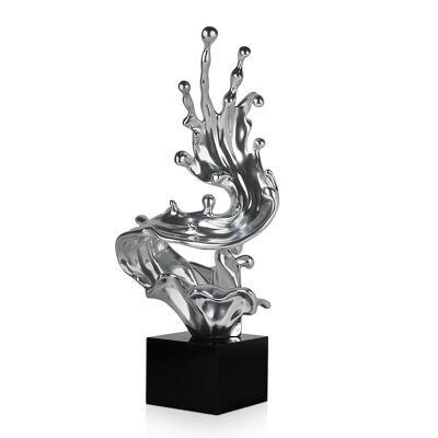 ADM - Large resin sculpture 'Wave' - Silver color - 81 x 41 x 28 cm